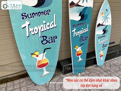 Ván lướt sóng trang trí chủ đề Tropical bar cao 90-150cm [In sắc nét - 3 kiểu dáng] VLS-05